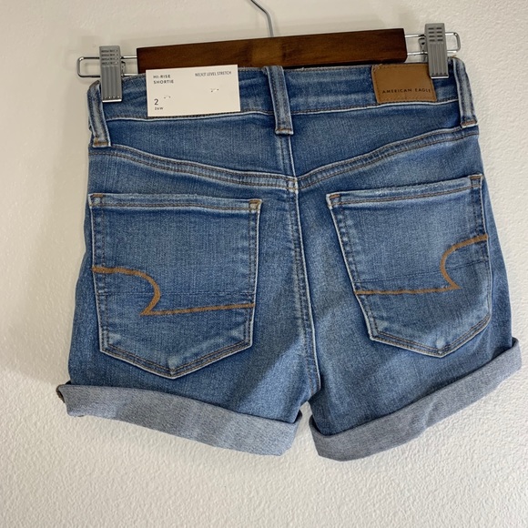 American Eagle Hi rise Shortie Jean shorts tags on - Picture 2 of 7